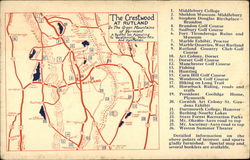 Map of The Crestwood at Rutland, Vermont Postcard Postcard