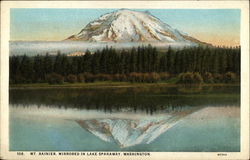 Mt. Rainier, Mirrored in Lake Spanaway Postcard