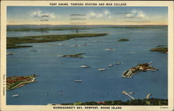 Fort Adams, Torpedo Station and War College, Narragansett Bay Newport, RI Postcard Postcard