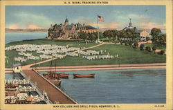 US Naval Training Station, War College and Drill Field Newport, RI Postcard Postcard