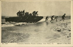 Construction Battalions Practice Landings Camp Peary, VA Postcard Postcard