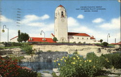 Union Pacific Depot and Howard Platt Gardens Postcard