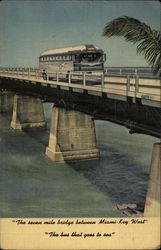 The Seven Mile Bridge Between Miami - Key West Florida Postcard Postcard