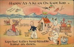 Happy as a Clam on Kape Kod Postcard