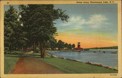 Shore Scene Chautauqua Lake, NY Postcard Postcard