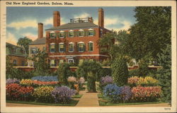 Old New England Garden Salem, MA Postcard Postcard