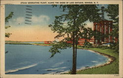 Steam Generating Plant, Along the Shore of Lake Ontario Oswego, NY Postcard Postcard