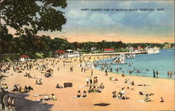 Happy Summer Time Bathing Beach Onset, MA Postcard Postcard