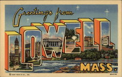 Greetings from Lowell Massachusetts Postcard Postcard