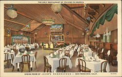 Dining Room of John's Rendezvous Postcard