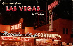 Fortune and Nevada Clubs Las Vegas, NV Postcard Postcard