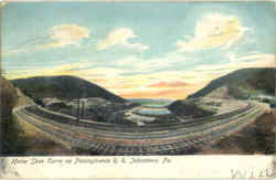 Horse Shoe Curve on Pennsylvania R.R Johnstown, PA Postcard Postcard