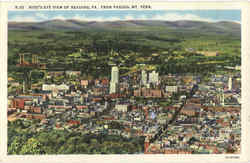 Bird's Eye View of Reading, Pagoda Mt. Penn Postcard