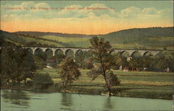 The Bridge from the River, Near Susquehanna Lanesboro, PA Postcard Postcard