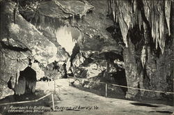 Approach to Ball Room, Caverns of Luray Virginia Postcard Postcard