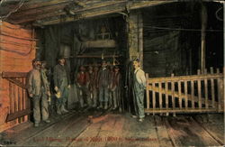 Coal Mining, Bottom of Shaft 1000 ft Below the Surface Postcard Postcard