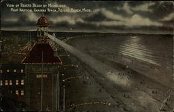 View of Revere Beach by Moonlight from Nautical Gardens Tower Postcard