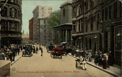 Tremont Street, showing King's Chapel Boston, MA Postcard Postcard