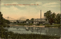 East Side Foot Bridge and Peters Shoe Factory Postcard