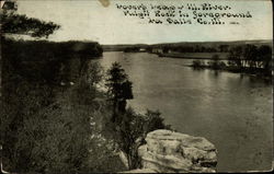 Lover's Leap & Ill. River. Pulpit Rock in Foreground Postcard