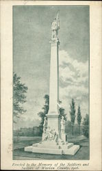 Erected to the Memory of the Soldiers and Sailors of Warren County, 1908 Postcard