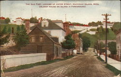 The Old Fort, Looking up Astor Street Mackinac Island, MI Postcard Postcard