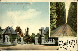 Entrance to Holy Sepulcre Cemetery Rochester, NY Postcard Postcard