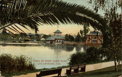 Vista in West Lake Park Los Angeles, CA Postcard Postcard