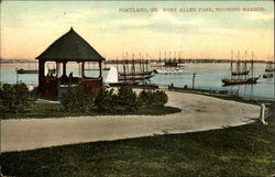 Fort Allen Park, Showing Harbor Postcard