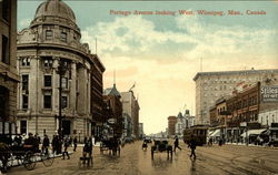 Portage Avenue Looking West Winnipeg, MB Canada Manitoba Postcard Postcard