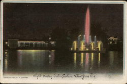 Night Display, Electric Fountain, Willow Grove Park Philadelphia, PA Postcard Postcard