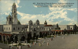 West Side of Plaza de Panama, Arts and Crafts Building in foreground Postcard