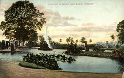 Lagoon in Belle Isle Park Detroit, MI Postcard Postcard