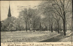 The Common, Worcester, Mass Postcard