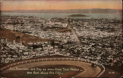 San Francisco and Bay as Seen from Twin Peaks California Postcard Postcard