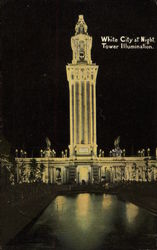 White City at Night, Tower Illumination Chicago, IL Postcard Postcard