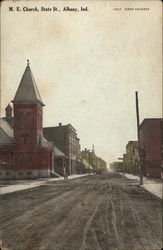 M. E. Church, State Street Albany, IN Postcard Postcard