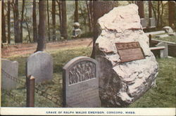 Grave of Ralph Waldo Emerson Concord, MA Postcard Postcard