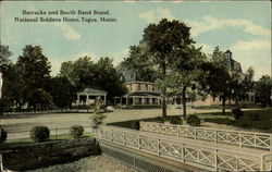 Barracks and South Band Stand, National Soldiers Home Postcard