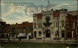 Grand Opera House and Belknap Street Superior, WI Postcard Postcard