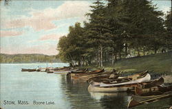 Boone Lake Stow, MA Postcard Postcard