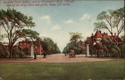 Garfield Park, Lookinng East on Washington Blvd Postcard