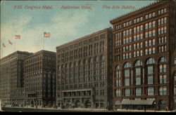 535. Congress Hotel, Auditorium Hotel, Fine Arts Building Postcard