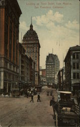 Looking up Third Street from Mission Postcard