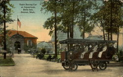 Sight Seeing Car at Aquarium, Belle Isle Detroit, MI Postcard Postcard