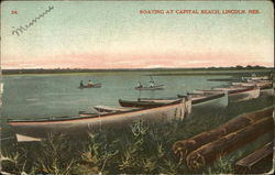 Boating at Capital Beach Lincoln, NE Postcard Postcard