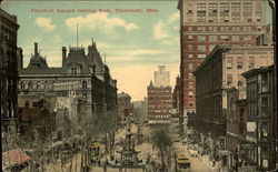 Fountain Square Looking East Postcard