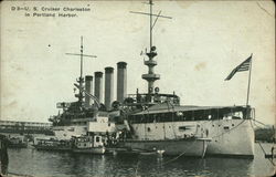 US Cruiser Charleston in Portland Harbor Oregon Postcard Postcard