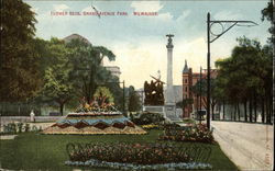 Flower Beds, Grand Avenue Park Postcard