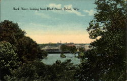 Rock River, looking from Bluff Street Beloit, WI Postcard Postcard